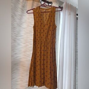 Floral Mustard Sleeveless Dress